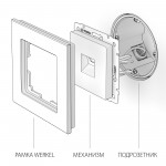 Розетка Ethernet RJ-45 графит рифленый W1181004