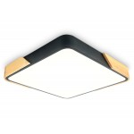 Потолочный светильник FZ1317 BK/LW черный/светлое дерево 45W 5000K 500*500*50 (без ПДУ)