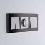 Рамка из металла на 3 поста Аluminium черный алюминий W0031708