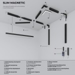 Шинопровод накладной черный 1м Slim Magnetic 85085/00