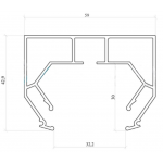 Профиль для натяжных потолков - Профиль для натяжных потолков Гардина АМ 1 ниша 1 рядная 3,2 черный
