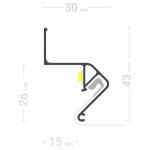 Профиль для натяжных потолков - Профиль для натяжных потолков ПФ - 6675 парящий Fly 01 черный