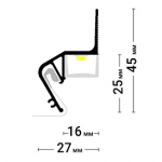 Профиль для натяжных потолков - Профиль для натяжных потолков ПФ 8406 парящий FLY 02 (под вставку) черный