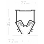 Багет алюминиевый - Профиль для натяжных потолков разделительный 8242 Euro 04