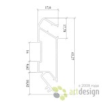 Профиль для натяжных потолков - Профиль для натяжных потолков алюминиевый Sigma белый