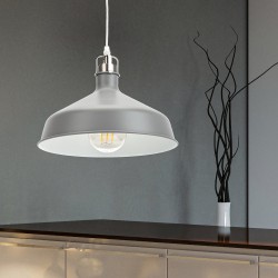 Купить Подвесной светильник PL2 GR/SN металл,E27,max 60W,d300 мм, шагрень серый/сатин никель Подвесной светильник PL2 GR/SN металл,E27,max 60W,d300 мм, шагрень серый/сатин никель