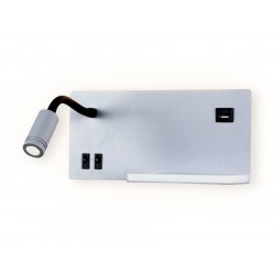 Настенный светильник с полкой, USB портом и выключателем FW292 GR/BK серый/черный LED 4200K 5W+3W 26 Настенный светильник с полкой, USB портом и выключателем FW292 GR/BK серый/черный LED 4200K 5W+3W 26