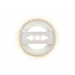 Настенный светильник с хрусталем FA221 WH белый LED 6400K+3000K 24W D200*40 Настенный светильник с хрусталем FA221 WH белый LED 6400K+3000K 24W D200*40