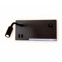 Настенный светильник с полкой, USB портом и выключателем FW293 CF/BK кофе/черный LED 4200K 5W+3W 260 Настенный светильник с полкой, USB портом и выключателем FW293 CF/BK кофе/черный LED 4200K 5W+3W 260