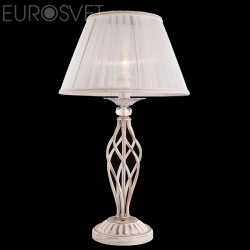 Настольный светильник с тканевым абажуром 01002/1 белый с золотом Настольный светильник с тканевым абажуром 01002/1 белый с золотом