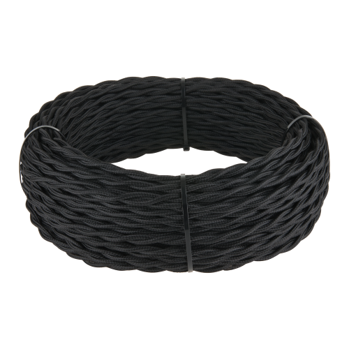 Ретро кабель витой  2х1,5 (черный) Ретро кабель витой  2х1,5 (черный)