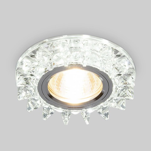 Точечный светодиодный светильник с хрусталем 6037 MR16  SL зеркальный/серебро