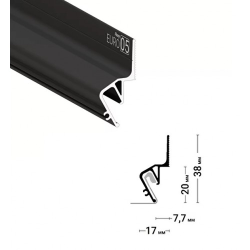 EURO 05 (8587) Профиль теневой черный 2м